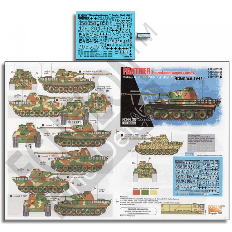 Décal 12. SS-Pz.Div. Panthères (Pt3) Ardennes 1944 – Collection
