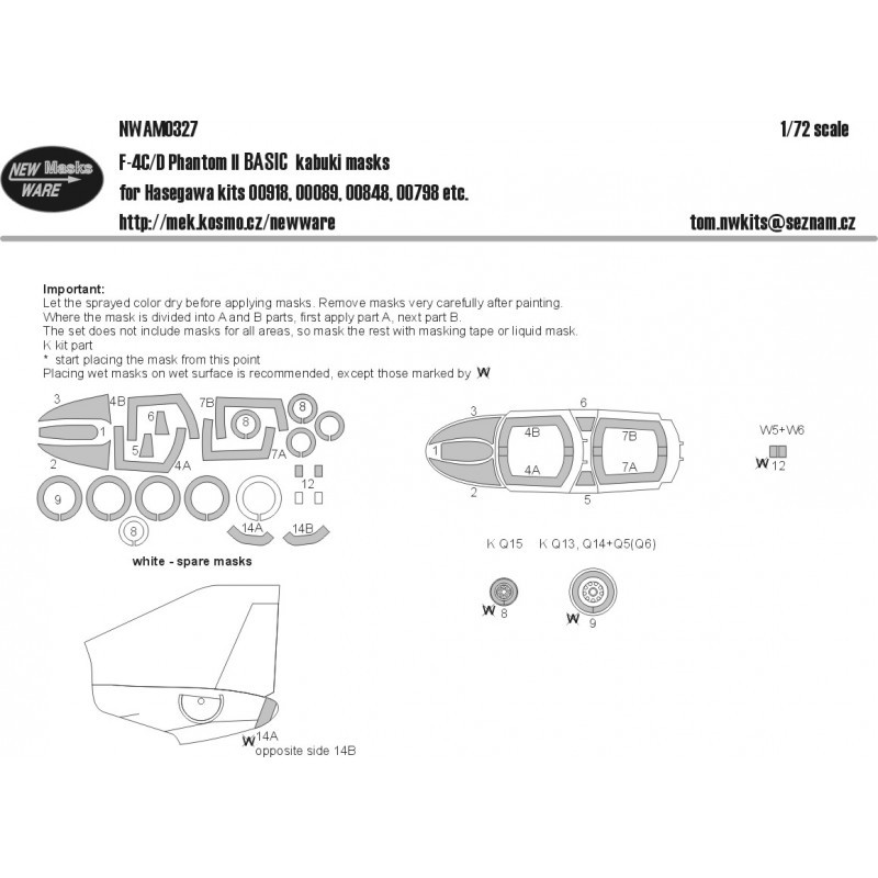 Accessoire McDonnell F-4C/D Phantom II BASIC masques kabuki verrière d'avion – Collection