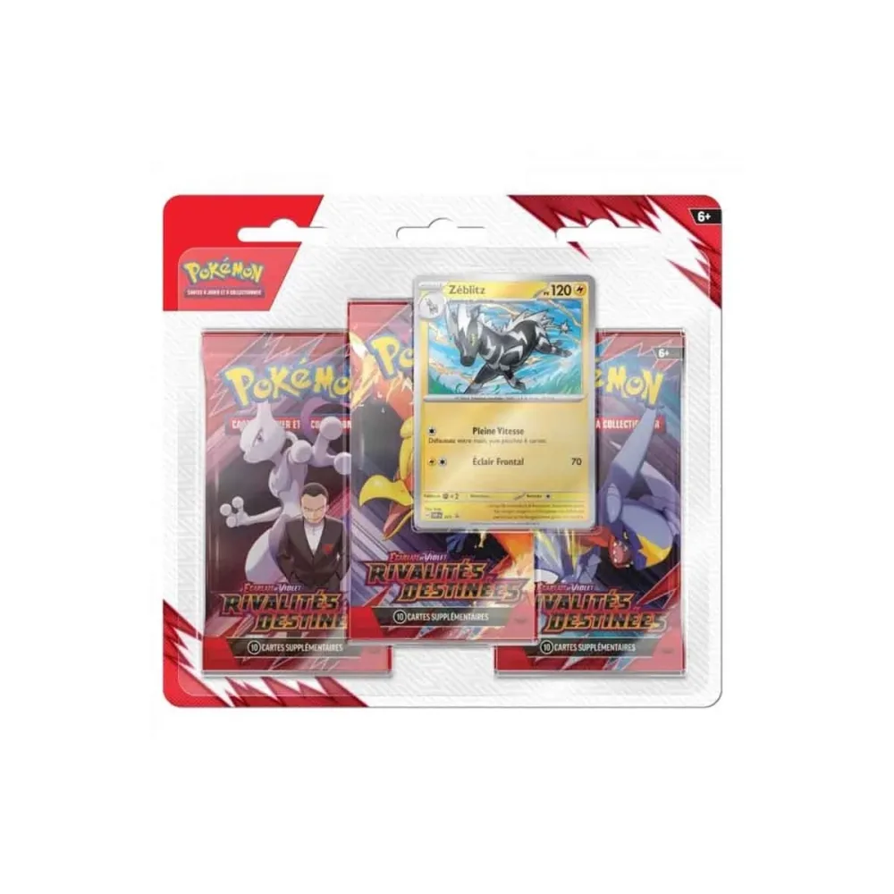 Tripack 3 Boosters – EV10 Rivalités Destinée Zéblitz | Pokémon