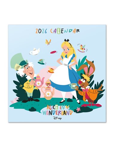 Calendario 2026 30x30 Disney Alicia en el Pais de las Maravillas
