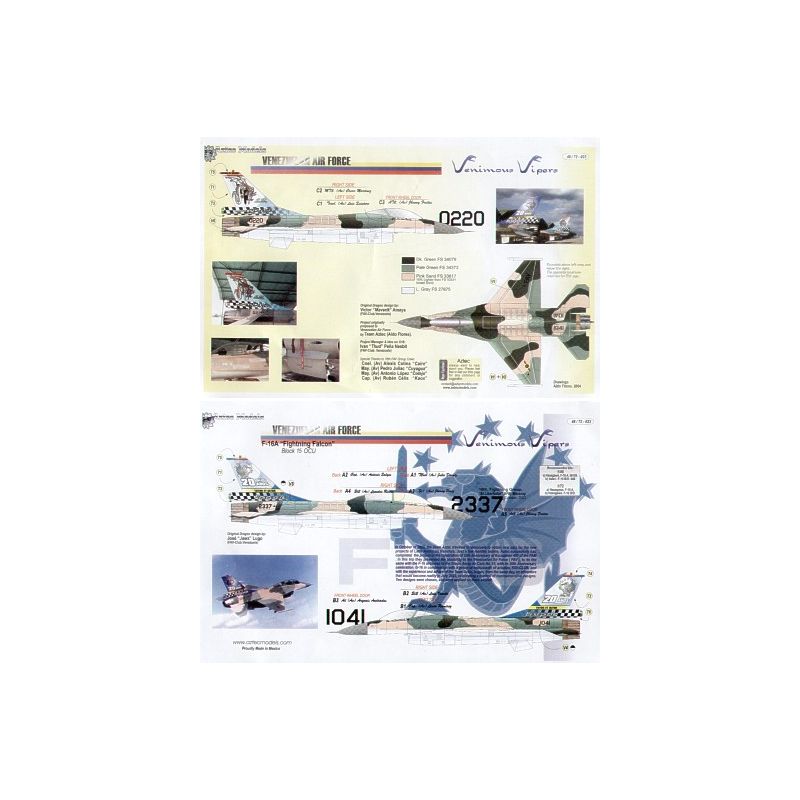 Décal Réimprimé ! Des vipères venimeuses, des Lockheed-Martin F-16 vénézuéliens – Collection