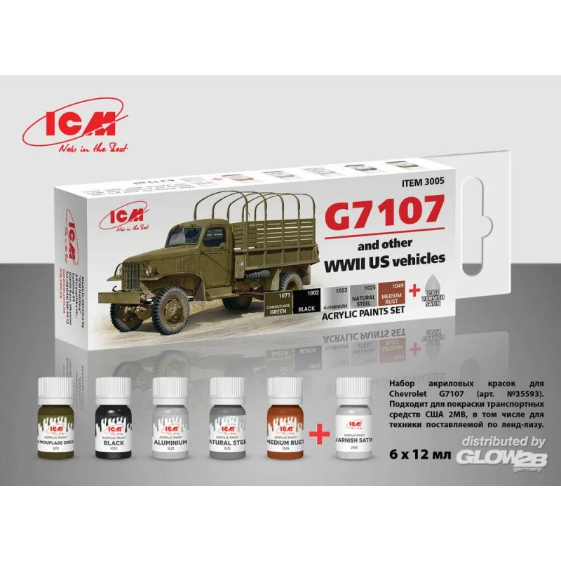 Accessoire Set de peinture acrylique pour véhicules US WWII (G7107) 6 12 ml – Collection