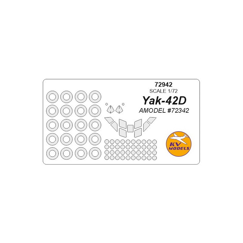 Yakovlev Yak-42D + masques de roues (conçu pour être utilisé avec le kit AMODEL 72342) – Collection