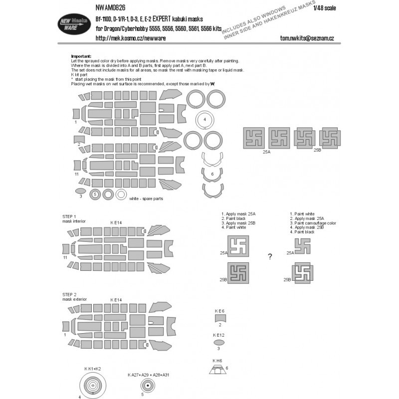 Messerschmitt Bf-110D, Bf-110D-1/R-1, Bf-110D-3, Bf-110E, Bf-110E-2 EXPERT (conçu pour être utilisé avec les kits Cyber-Hobby et – Collection