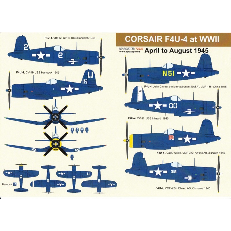 Décal Vought F4U-4 Corsairs pendant la Seconde Guerre mondiale d'avril à août 1945 ÉTAIT 16,99 £. ÉCONOMISEZ TEMPORAIREMENT 1/3! – Collection