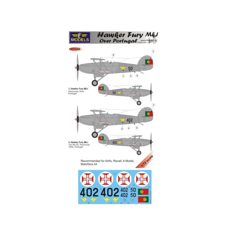 Décal Hawker Fury Mk.I au-dessus du Portugal – Collection