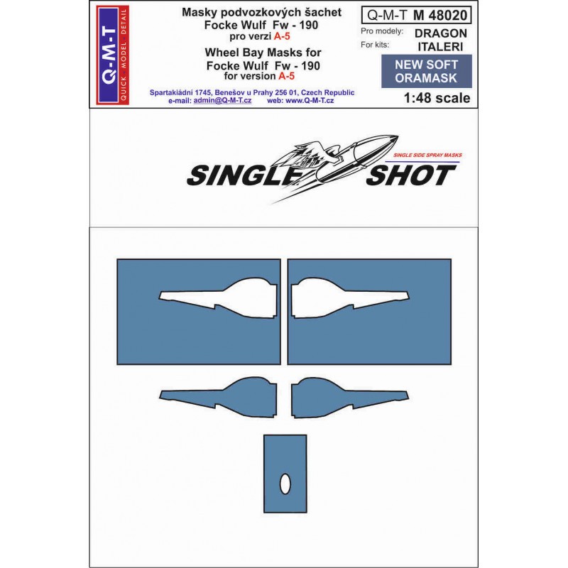 Masques de peinture de compartiment de roue Focke-Wulf Fw-190A-5 (conçus pour être utilisés avec les kits Dragon) fabriqués à pa – Collection