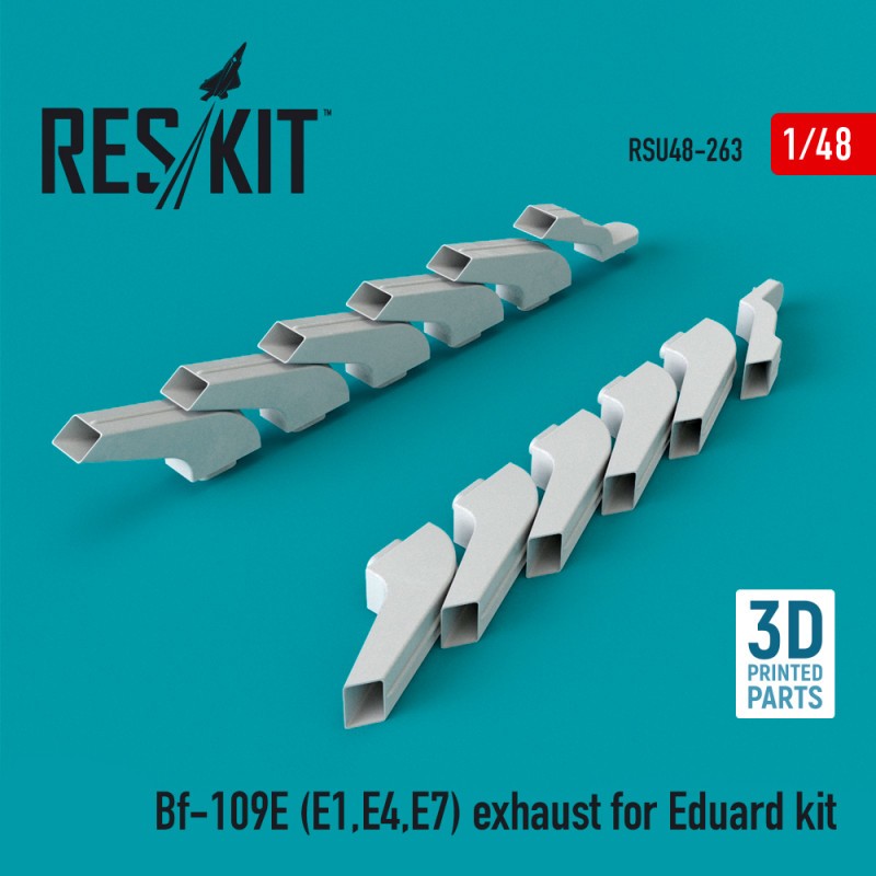 Messerschmitt Bf-109E (E1,E4,E7) exhaust (designed to be used with Eduard kits) (3D Printing) – Collection