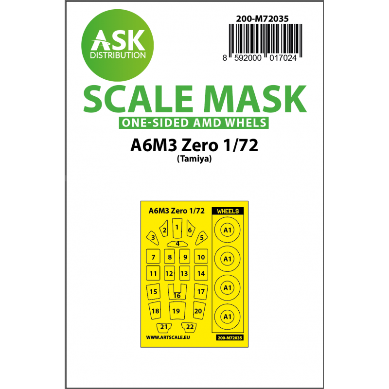 Accessoire Masque de peinture unilatéral Mitsubishi A6M3 Zero pour Tamiya – Collection