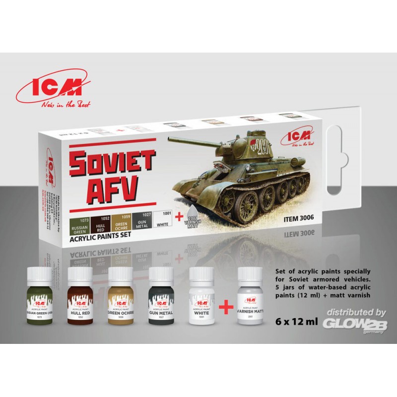 Accessoire Set de peinture acrylique pour véhicules soviétiques AFV 6 12 ml – Collection