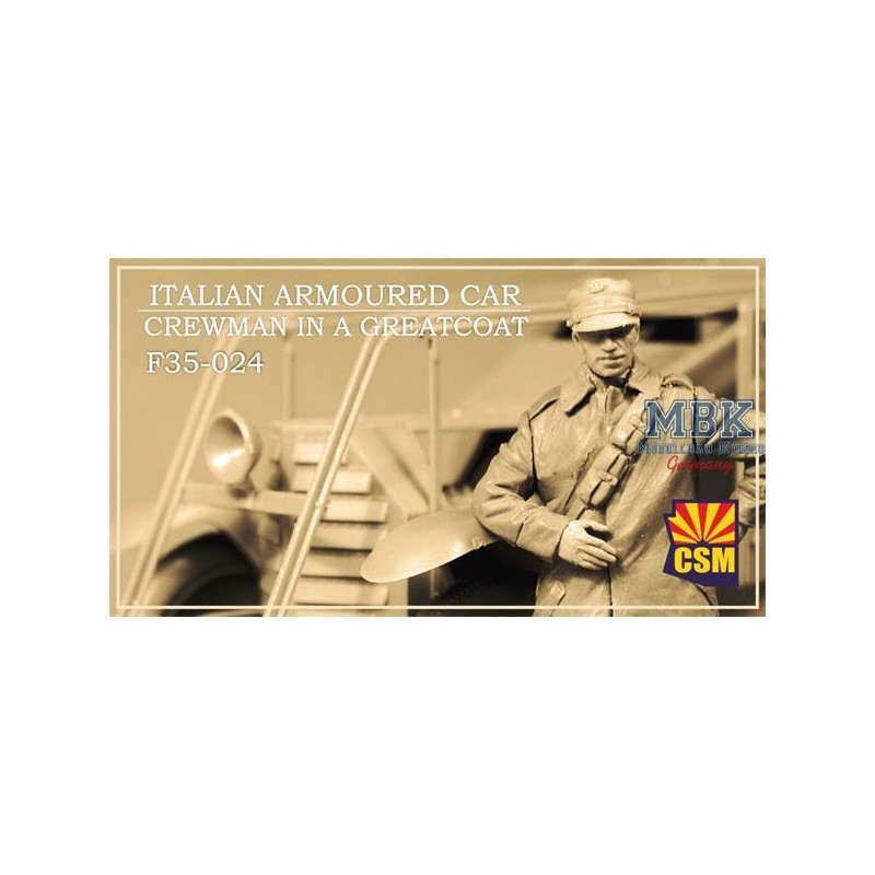Italien Armoured Car Crewman dans une capote – Figurine