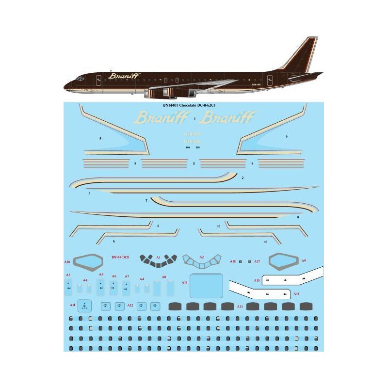 Ultra Chocolate Douglas DC-8-62 Screen printed decal – Collection