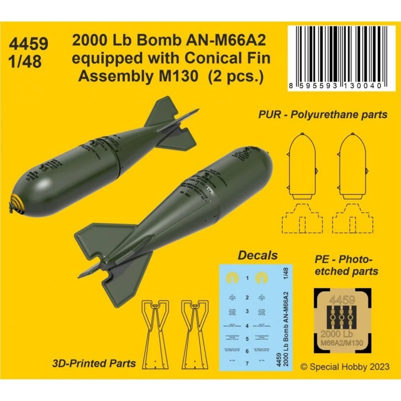 Accessoire 2000 Lb Bomb AN-M66A2 equipped with Conical Fin Assembly M130 (2 pcs.) – Collection