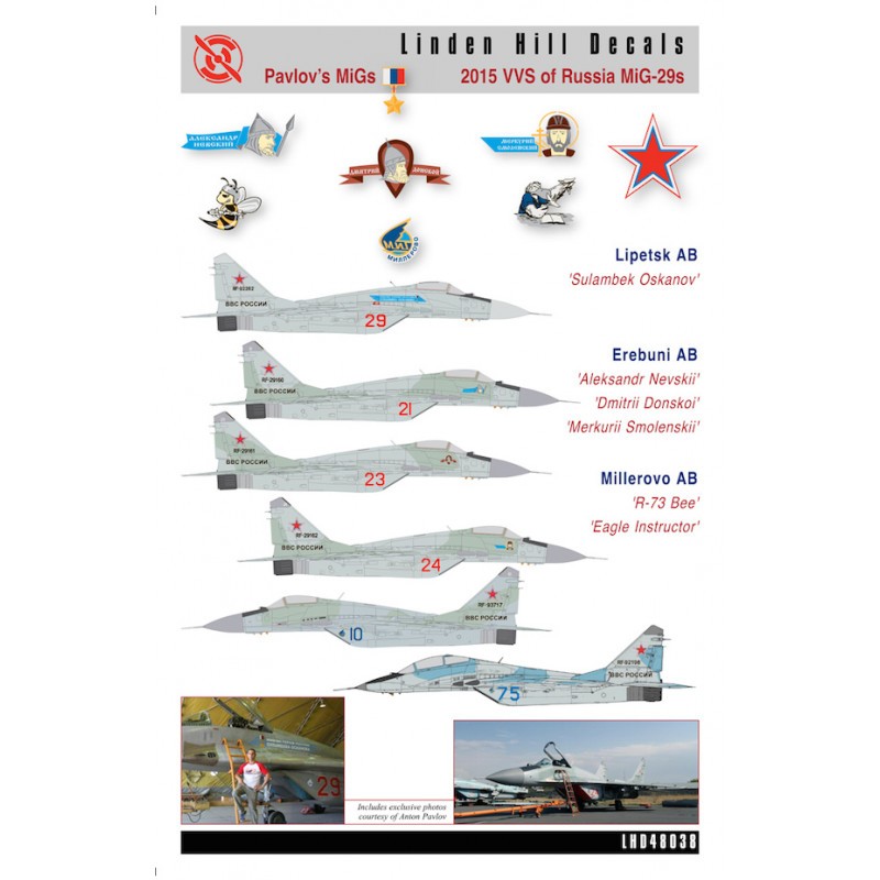 2015 VVS de Russie MiG-29 – Décal MiG de Pavlov